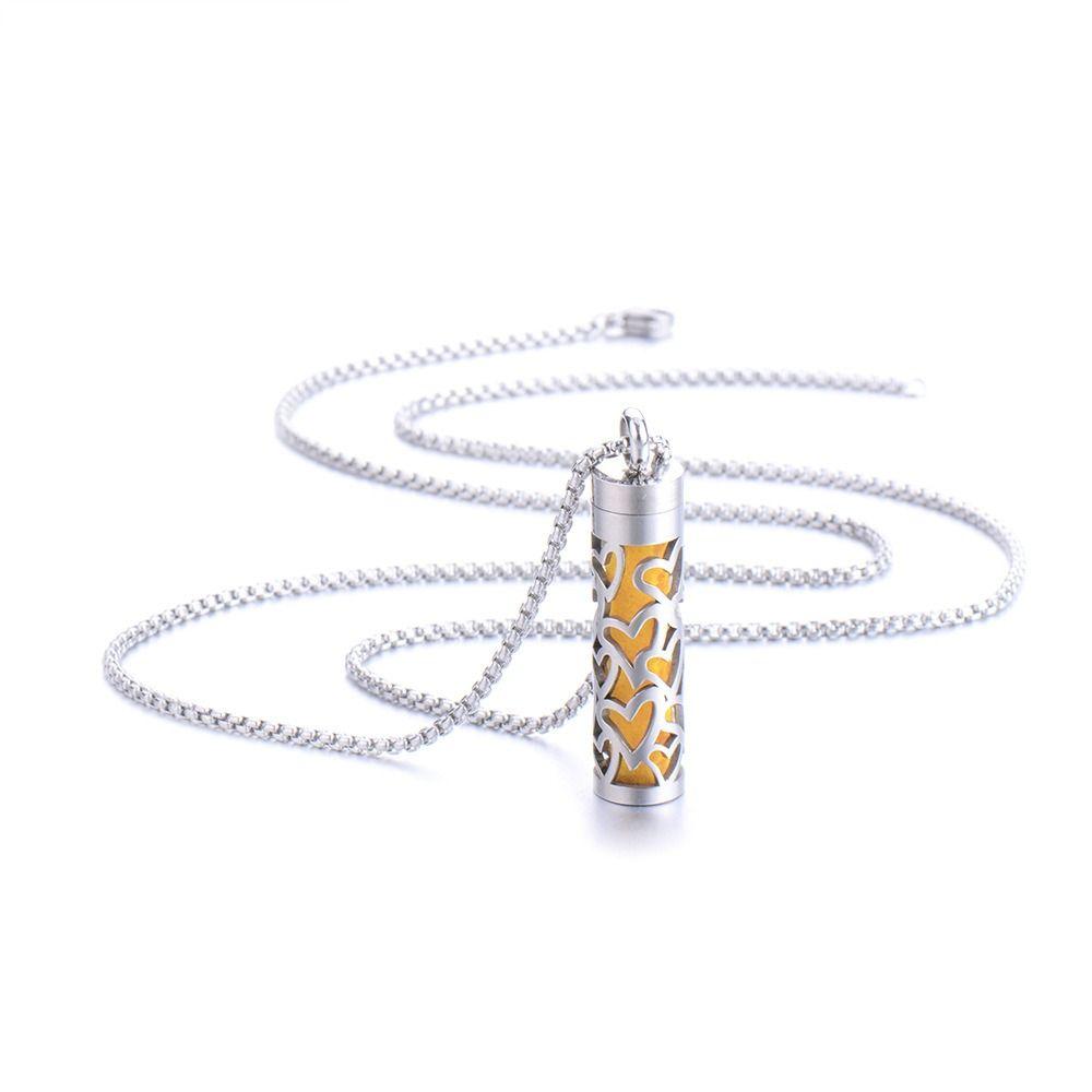 Aroma Jewelry Perfume Oils Necklace Silver Color Locket Perfume Necklace Jewelry Accessories