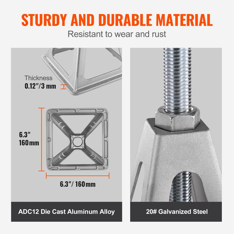 SucceBuy Stabilizer Jacks 4 Pack Aluminum RV Leveling Jacks Stack Jacks for RV Travel Trailer Camper Single Screw Jack 6000 Lbs