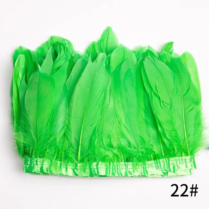 2M/Lot Real Geese Feather Fringe Ribbons Goose Feathers Trim Dyed for Dress Skirt Cloth Belt Decorative Clothing