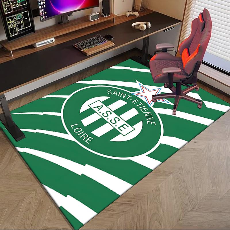1PC Green Saint-Etienne Football Rug Game Carpet, Floor Mat for Bedroom Living Room Entryway Rug, Home Decor Idea Gift for Christmas birthday