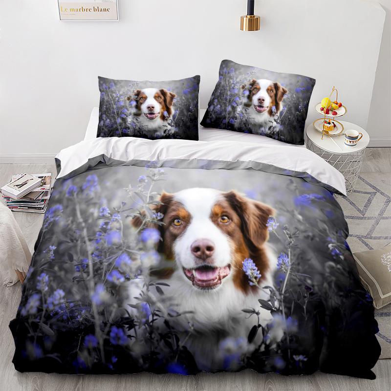 Комплект постельного белья с 3D узором для домашних животных, пододеяльник для собаки, 2/3, ткань из микрофибры, AU/EU/US/UK/DE, полный размер, мягкий быстросохнущий домашний костюм