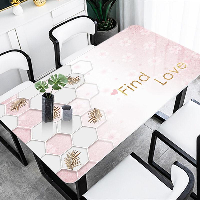 1pcs PVC Printed Table Cloth Waterproof Kitchen Oil-Proof Table Mat Oil-proof Anti-scalding Coffee Table Party Rectangular Table Cover