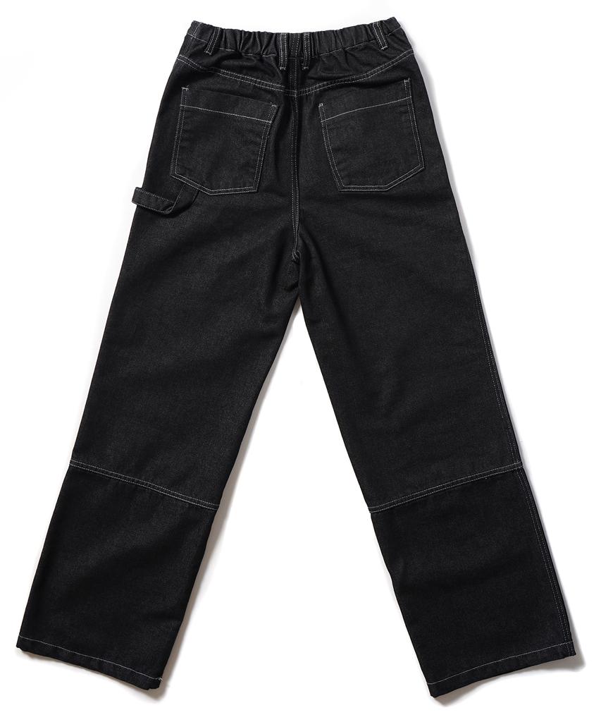 GAKKAI UNIONS Wide Stitch Carpenter Denim Pants Black