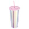 Акриловый стакан с крышкой и соломинкой 24 унции Акриловые стаканы с двойными стенками для кофе со льдом Иридесцентный дорожный для подарков на дни рождения вечеринок