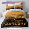 Name Custom Yellowstone Pattern Bedding Set Quilt Cover Pillowcase Home Decor Gift (1 * duvet cover + 2 * pillowcase, without core)