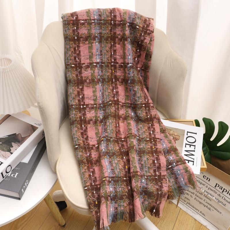 Designer Plaid Knitted Cahmere Scarf Women Shawls And Wraps Female Pashmina Bufanda Lady Thick Warm Winter Blanket Stoles