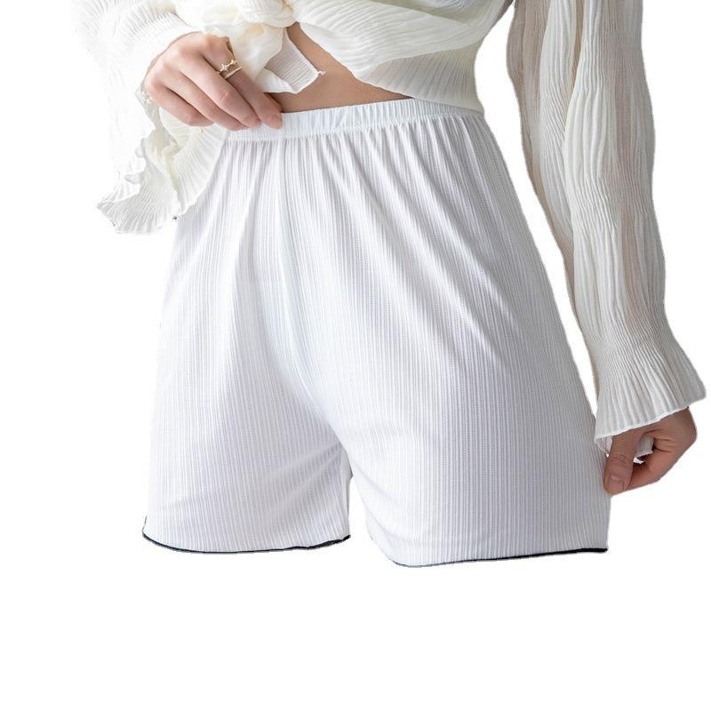 Loose Ice Silk Safety Pants Women's Large Size Anti-leakage Can Wear Thin Leggings Lace High Waist