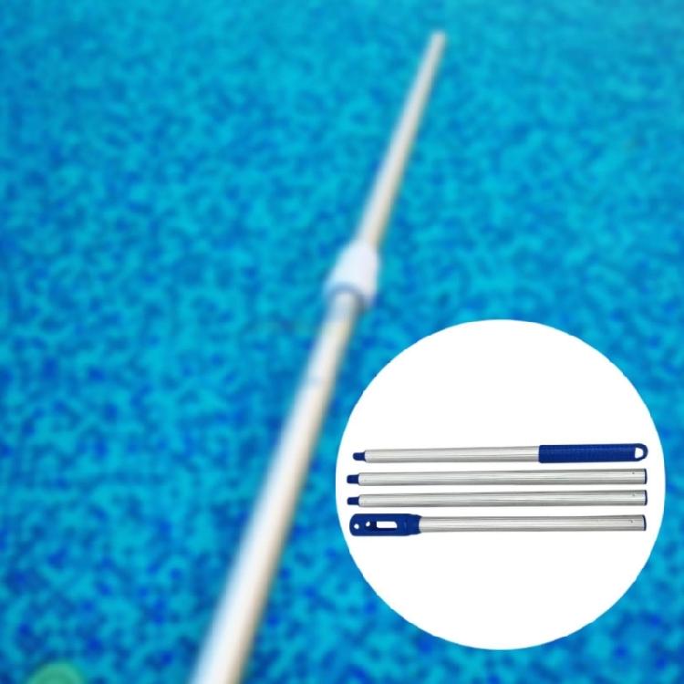 High Strength Adjustable Length Telescopic Pool Cleaning Rod 3/4 Section Aluminum Construction with Quick Assembly Feature