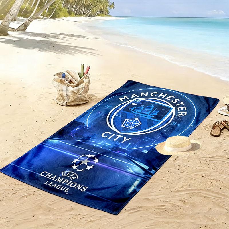 Пляжное полотенце MCFC с принтом 'Passion', Большое, Мягкое, Быстросохнущее, для Пляжа, Кемпинга, Плавания