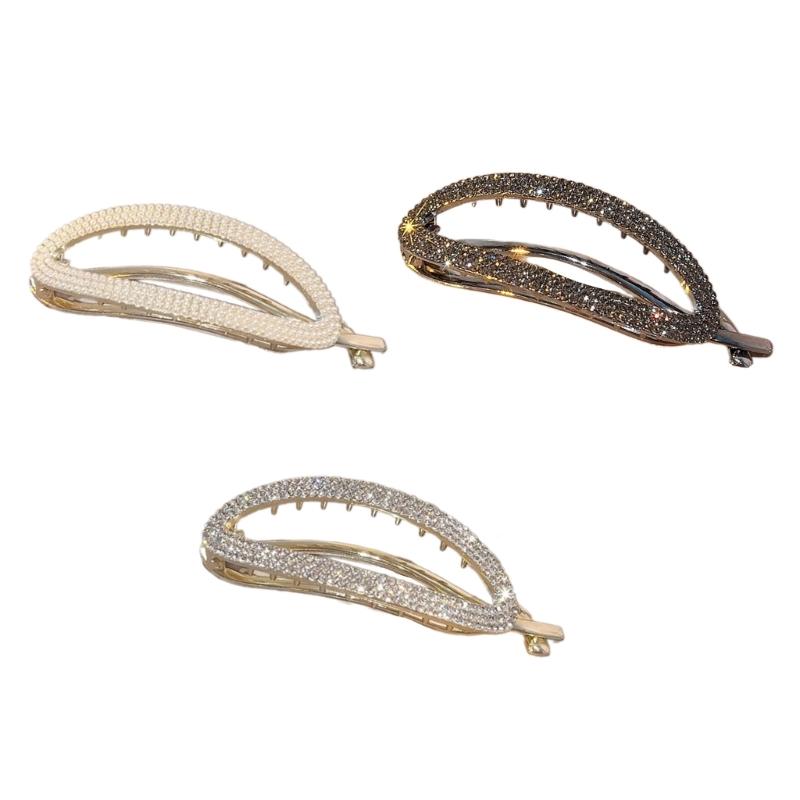 Стразы Заколки-бананы Нескользящий захват для женщин девушек Аксессуары для укладки высокого хвоста