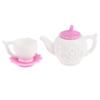 Dollhouse Miniature Tea Pot Kettle Coffee Cup Saucer 3Pc Set Accessories