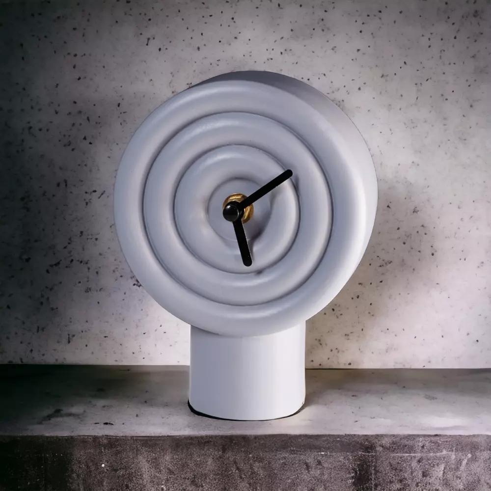 Decorative Standing Clock Modern White - 16cm
