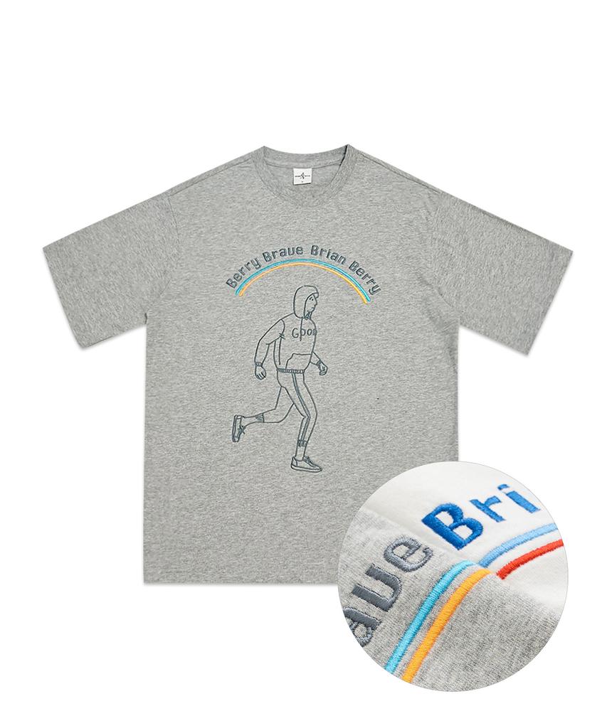 Signature Bold Half Tee от BRIAN BERRY_Каменно-серый