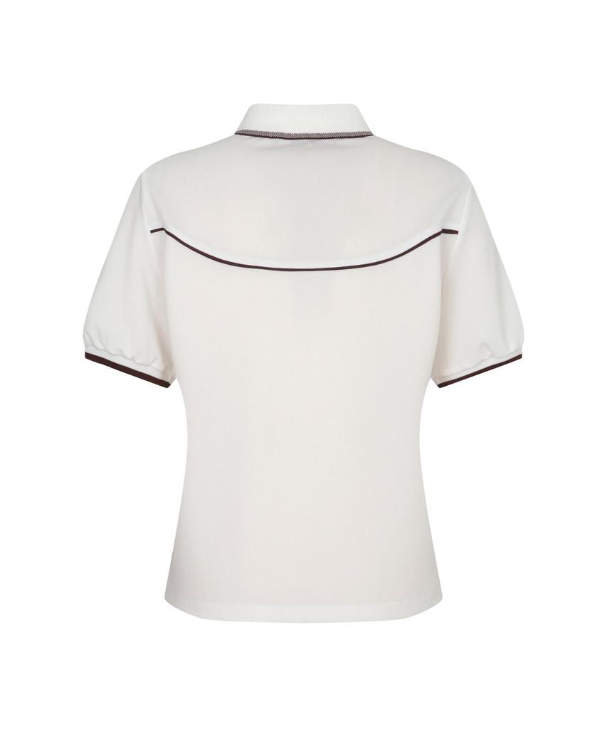 MONDAYFLOW Raglan Pique Top_White