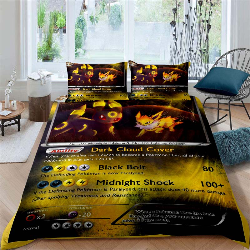 Pokémon Charizard Print 3-Piece Bedding Set — 10 Sizes Available — King-Size Pillowcases, Adult Bedspread, Bedroom Bedding Set
