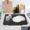 Силиконовый коврик для слива Водоотводящий коврик для кухонной раковины с наклонной конструкцией Термостойкая подставка для слива Поддон для сушки посуды Коврик для слива с циркуляцией воздуха