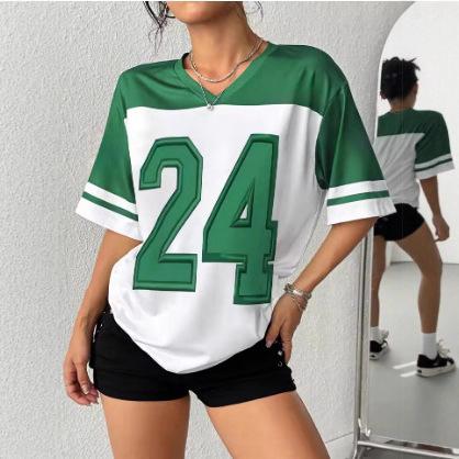 Summer 3D printing casual loose American style short sleeves short sleeves comfortable and breathable
