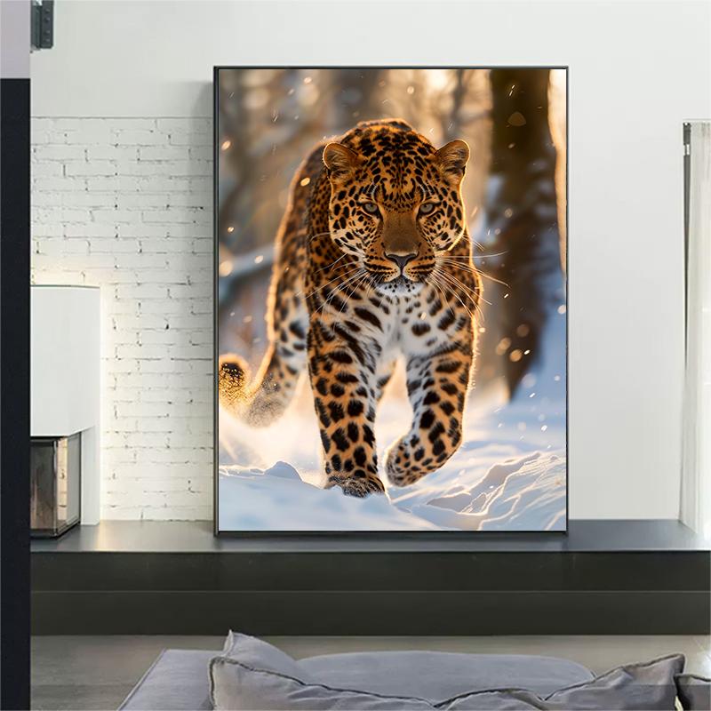 5d DIY Diamond Painting Cross Stitch Animal Leopard Diamond Embroidery Mosaic Full Round Drill Home Decor Arts