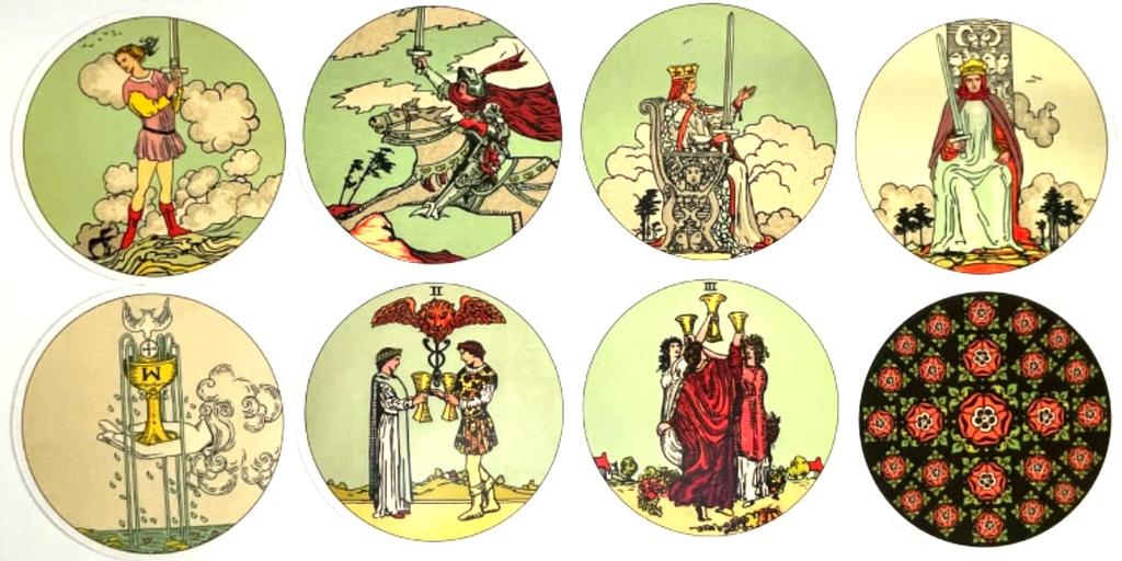 Tarot Tarot Original 1909 Circular Waite 78 Tarot with Japanese Authentic I.I.J. Cards, Edition, Edition, Cards, Reading, Round, Instructions,