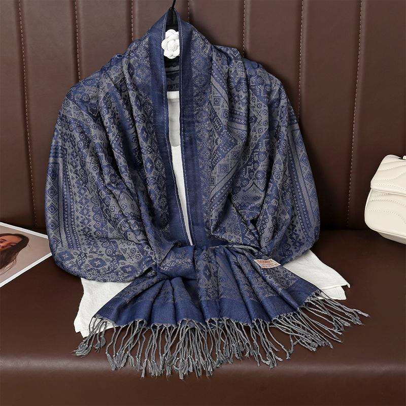 Luxury Winter Autumn Pashmina Scarves Women Ladies Elegant Poncho Warm Shawl Pareo Paisley Headscarf Autumn Traveling Wrap