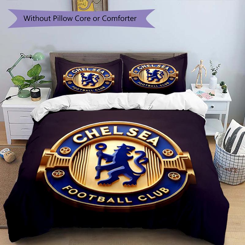 3pcs Duvet Cover Set (1*Duvet Cover + 2*Pillowcase, Without Core),football club.C Print Bedding Set, Bedroom Decor, All‑Season, Birthday Gift