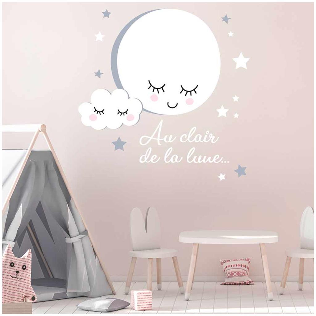 Les Trésors De Lily [Q8300] - Sheet of Stickers 'Messages' (In the Light of the Moon... - Moon - Cloud - Sleep) - 50x70 Cm
