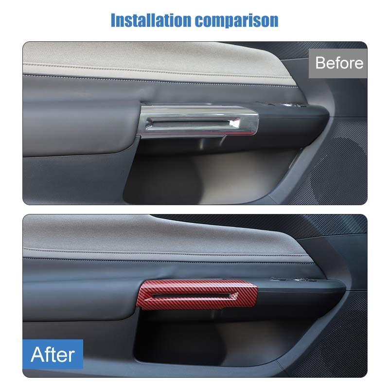 ABS Interior Door Handle Decoration Cover Sticker Fit Ford Mustang 2015 Up Interior Accessories
