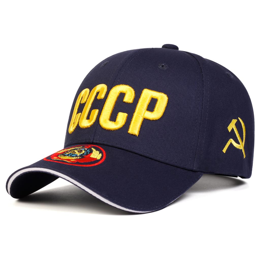Unisex CCCP Hat Brim Emblem Embroidery Adjustable Trucker Baseball Hat Sun Caps Spring Autumn Outdoor Leisure Hats Travel Accessories for Women Men