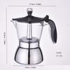 JUSTINLAU 4/6 Cups Transparent Moka Pot Household Espresso Coffee Brewing Kettle for Electric Stove Stainless Steel Moka Pot