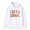Kids Boys Girls Hoodie Pullover Sweatshirt, Funny Colorful Fifth Grade Letter Print Casual Long Sleeve Hooded Top for Back to School Daily Wear
