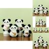 Sweet 12cm Plush Panda Keychain Hanging Accessory With Beautiful Flower Embellishments