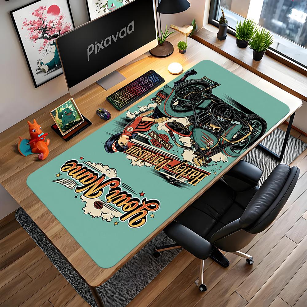 Harley-davidson Customizable Name Mouse Pad Gamer Mousepad Computer Desk Mat Non-Slip Rubber Bottom Suitable for Office Gaming PC Laptop