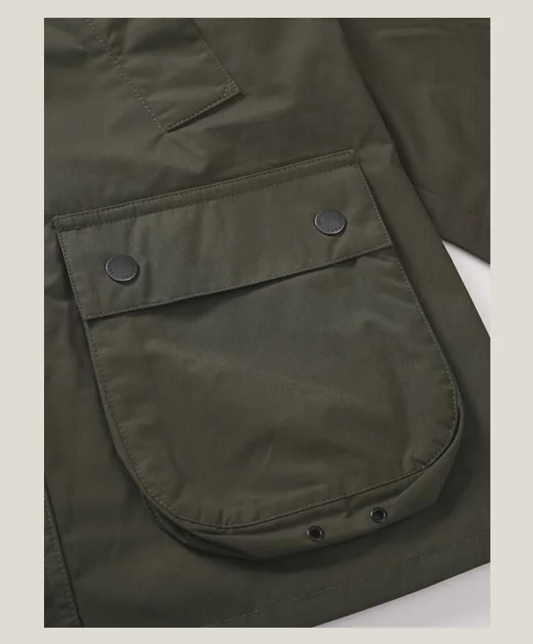 Unisex British Retro Corduroy Collar Hunting Windbreaker