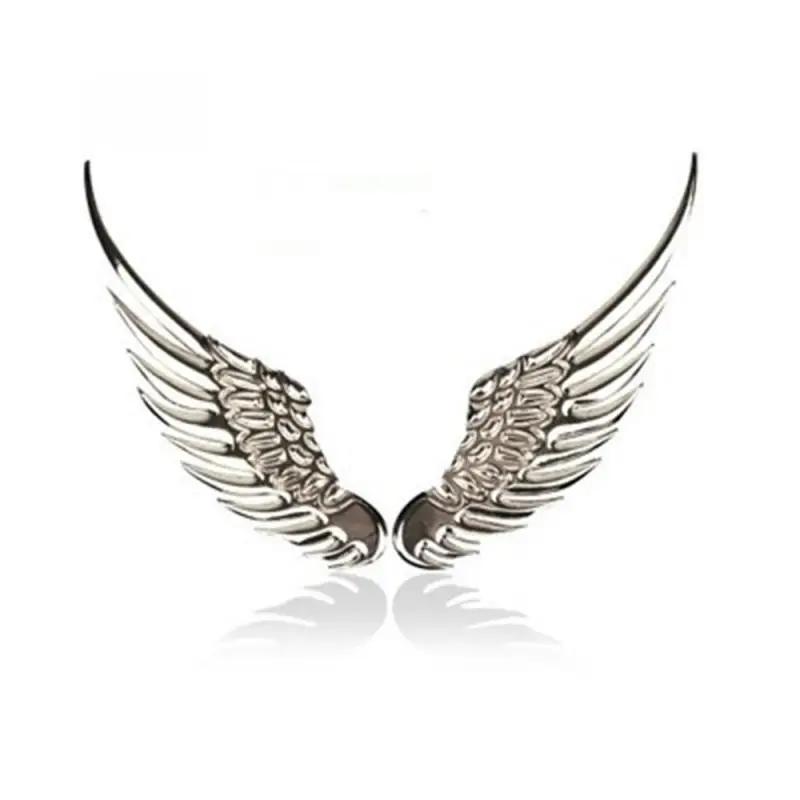 Car Auto Sticker 3D Stereo Metal Angel Wing Moto Decoration with Decals Emblem Chrome Auto 3D Big Sticker Exterior Decal