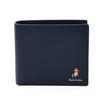 Paul Smith Bifold Mini Marquetry Stripe Rabbit Leather with Coin Navy 873920 Wallet, Wallet, Purse, Blue, P655/BPS655 (No Engraving)