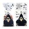 50pcs/pack Bat Pattern Dessert Packaging Bag With Ties Gift Bags Halloween Candy Bags  Home