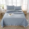 Cotton White Bed Plaid Lace Bedspread On The Bed Linen Simple Quilted Linens Solid Double Bed Cover Non-Slip Bed Blanket #/