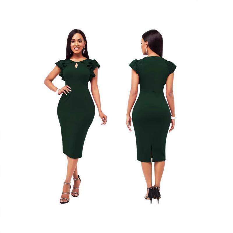 Сексуальное модное белое воротничковое тонкое однотонное платье с сумкой-ягодицей большого размера для женщин