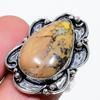 Natural Honey Dendritic Gemstone 925 Sterling Silver Jewelry Ring Size 9 u0F32