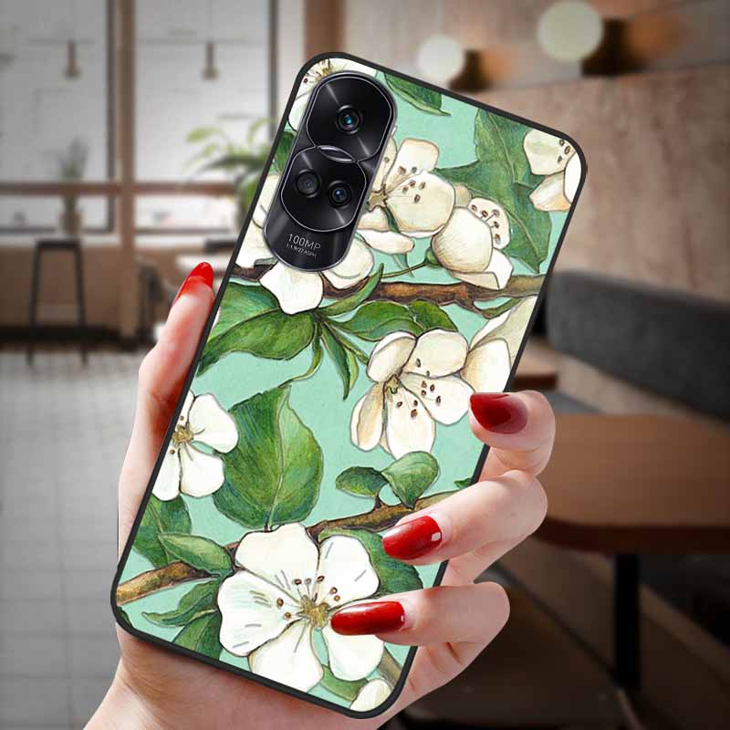 Чехол для Honor 90 Lite 5G 3D Цветочный Рельефный Тиснение Силиконовый Задний Чехол Для Honor 90 Чехол Honor90 Pro 90Pro 90Lite Мягкий Защитный