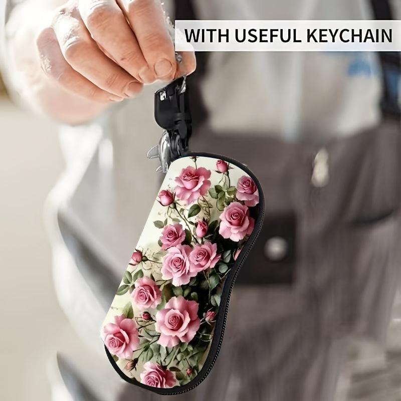 Eyewear Storage Box Soft Sunglasses Holder Rose Glasses Case Portable Glasses Pouch For Backpack Travel Handbag