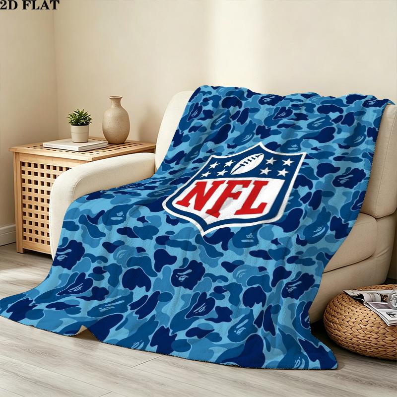 National Football League Print Flannel Blanket, High quality Comfortable for All Seasons, Home Decor, Warmth and Comfort, Perfect for Christmas Gifts