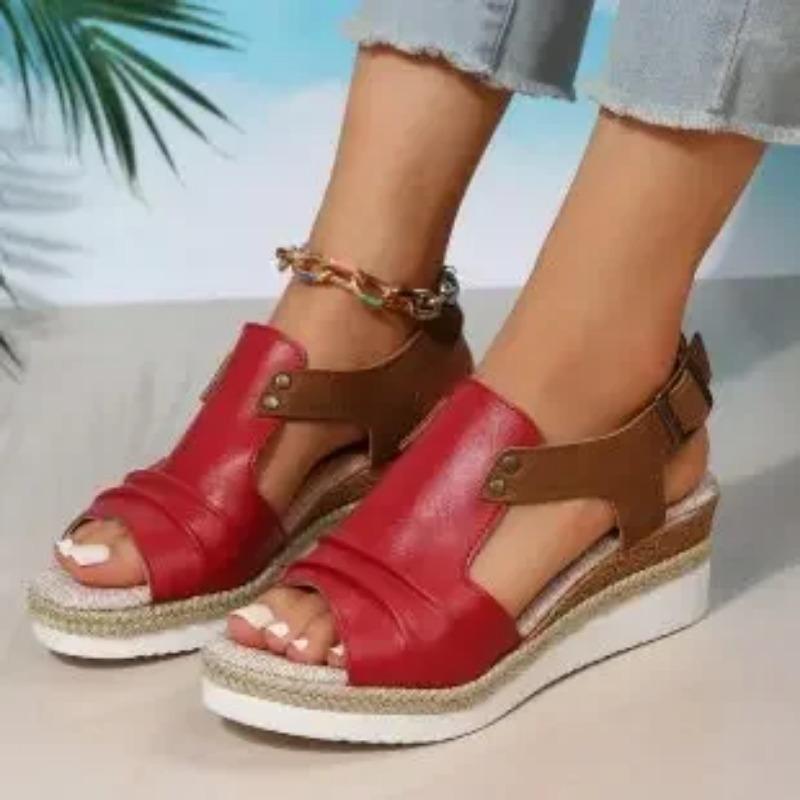 Summer Wedges Sandals Platform High Heel Women Shoes Leisure Ladies Outside Roman Shoes Daily Commuting Sandalias