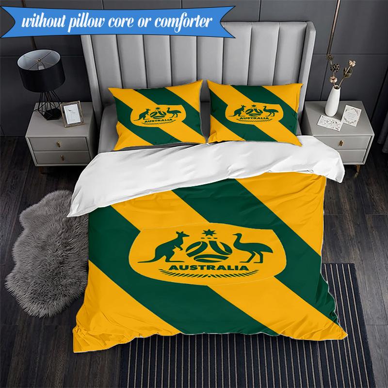 3PCS Australia Coat Of Arms Emblem Bedding Set 2D Printing (Includes 1 Duvet Cover + 2 Pillowcases Coreless), Bedroom decor,Fan gift