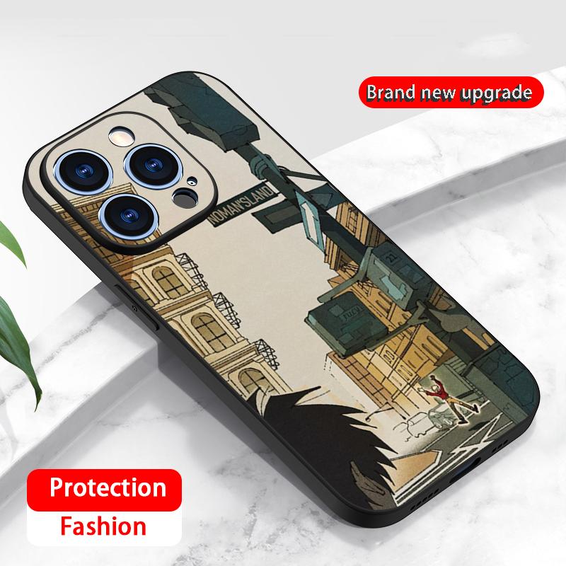Классический японский аниме-узор Trigun Чехол для телефона Для iPhone 16 16e 15 14 13 12 11 Plus Mini Pro Max Мягкий черный Ударопрочный Чехол