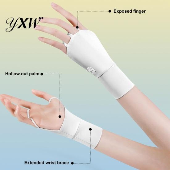 Golf Sun Resistant Gloves 1 Pair Summer Protection Breathable Men Women Outdoor Sports UV Fingerless Cooling Ice Silk Hand Sunshade Cover