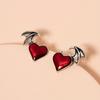Chic Devil Wings Heart Wings Stud Earrings Punk Gothic Halloween Valentine's Day Jewelry