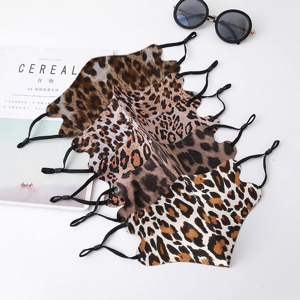 Взрослая женская маска для лица с леопардовым принтом Safet Ultraviolet Protective Face Mask