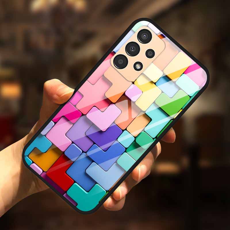 Чехол для Samsung A13 A23 A52 A72 4G M52 A52S 5G Роскошный Закаленное Стекло Жесткая Задняя Крышка для Samsung Galaxy A13 4G Чехлы для Телефона Capa