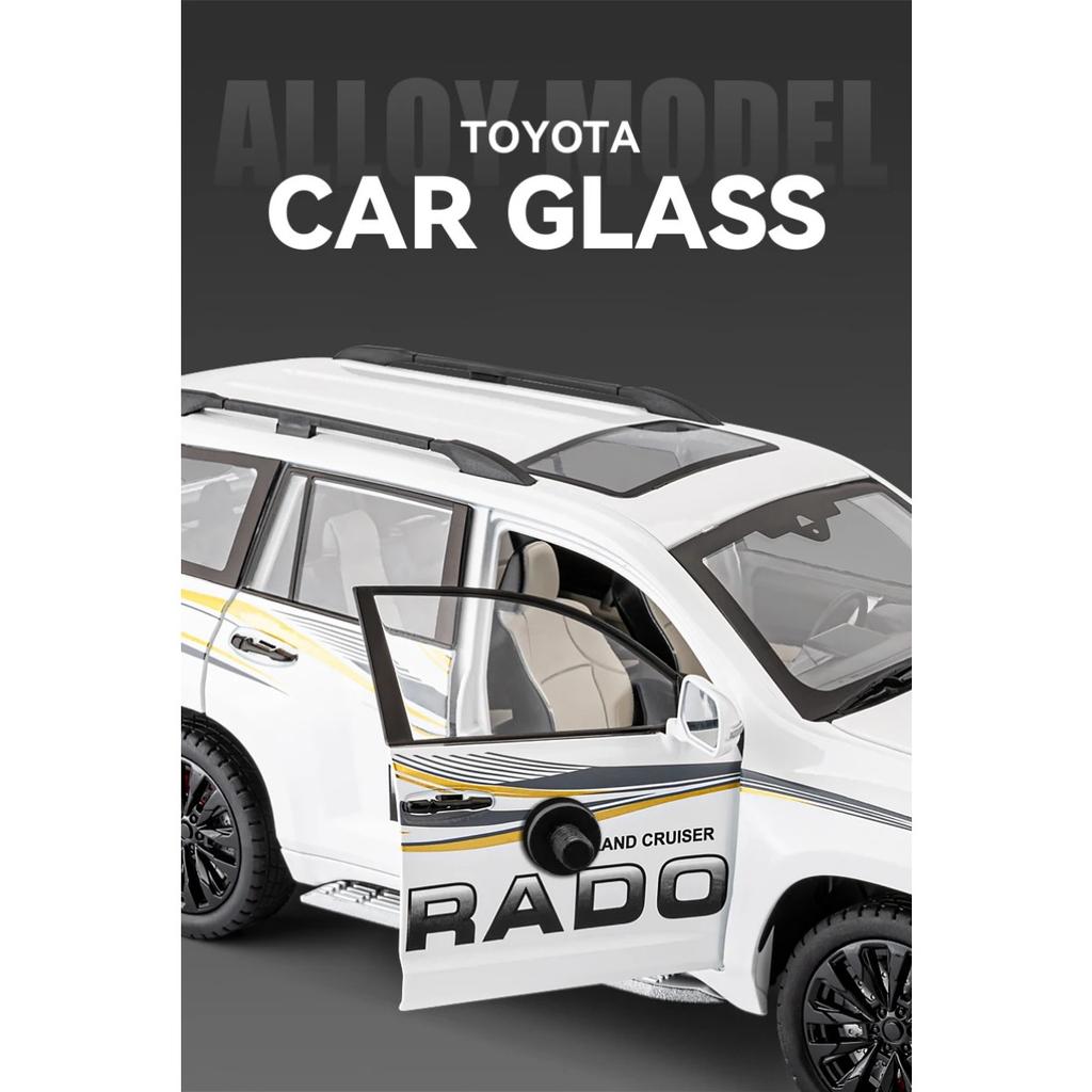 1/18 Scale Toyota Prado SUV Off-road Vehicle Alloy Scale Car Model Diecast Metal Sound and Light Collection Children Toy Car Vehicle Gift
